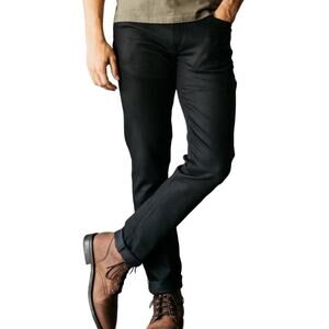 Hiroshi Kato Mens The Pen Slim Straight Stretch Selvedge Denim Black Raw Size 32